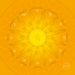 Toalha Witcharts Mandala Astrológica Amarela
