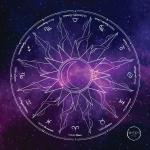 Toalha Witcharts Mandala Astrológica Roxa